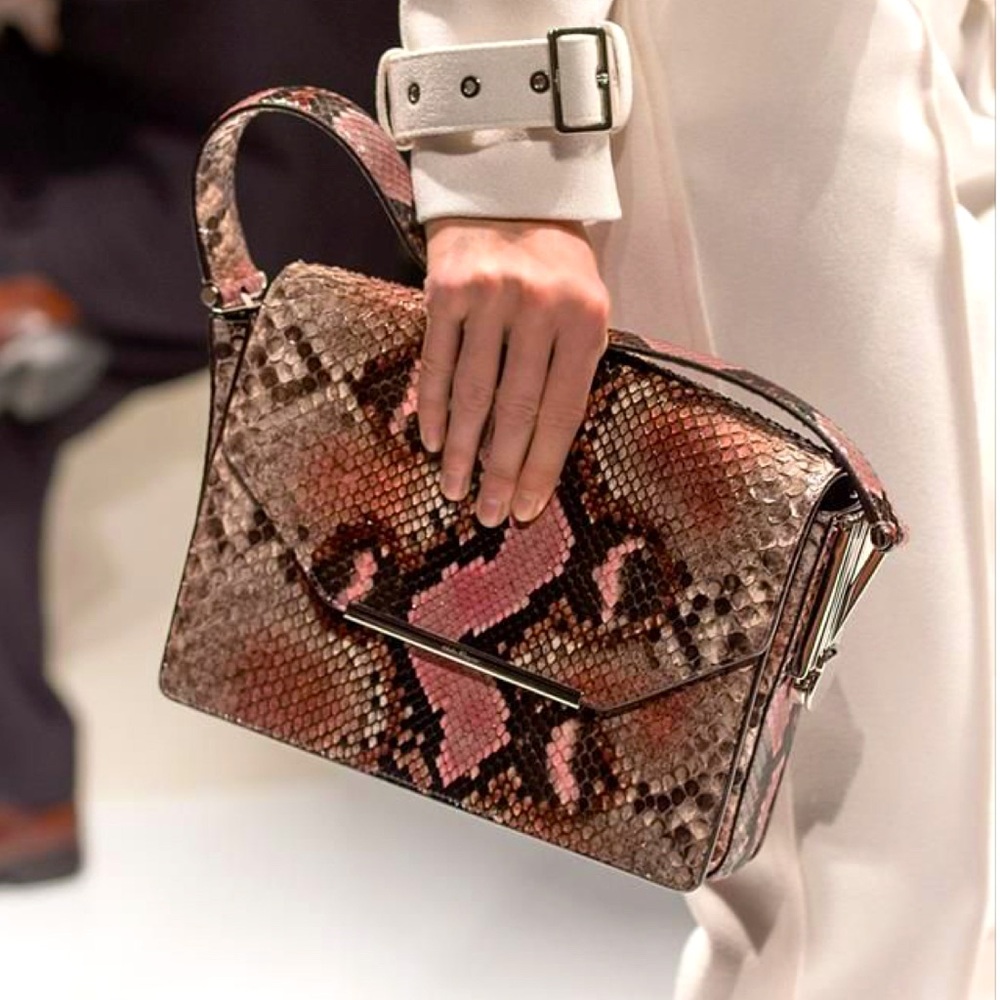 Salvatore Ferragamo SS14 runway collection pink python snakeskin handbag